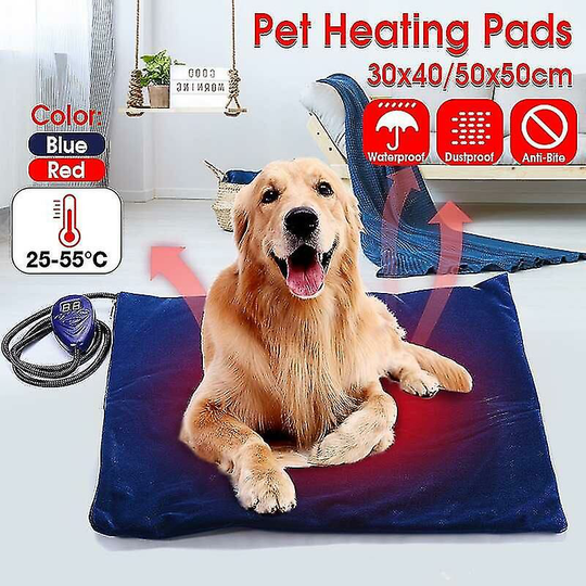 Joorrt - 40*30cm/50*50cm Electric Pet Blanket Pet Dog Bed Waterproof Antibite Temperature Adjustable Cushion Heating Mat