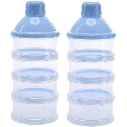 Bearsu - Pack Milk Powder Dosing Box, Baby Food Box Milk Powder Dispenser/Milk Box/Milk Powder and Snack Storage Tank, 4 Separable