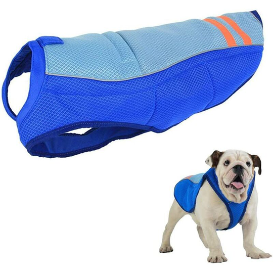 Dog Cooling Vest, Breathable Cooling Coat Outdoor Anti-heat Summer Jacket Clothes for Medium and Large Pet Dogs (s, Blue)