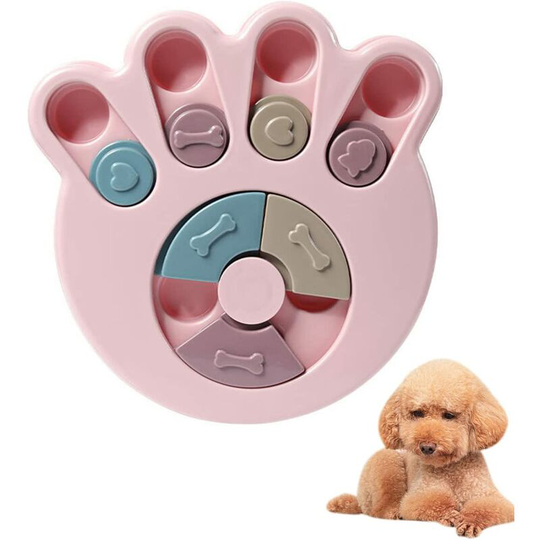Puzzle Dog Feeder, Hillylolly Educational Dog Toy, Interactive Dog Toy, Dog Treat Dispenser, Dog Bowl Slow Feeder, Slow Feeder, Slow Down Pets (Pink)