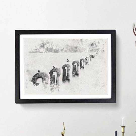 Perched Pigeons - Picture Frame Painting Print