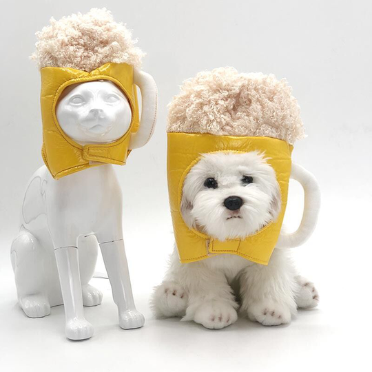 Halloween pet clothes transforming costume beer dog hat headdress pet costume cat hat (m) suitable for head circumference 49-39 reference Teddy,
