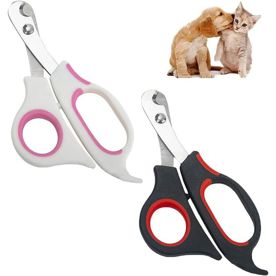 2 Pieces Pet Nail Clippers, Cat Nail Clippers, Cat Claw Clippers, Cat Nail Scissors, for Puppies, Kittens, Gerbils, Rabbits and Toddlers-White+Black