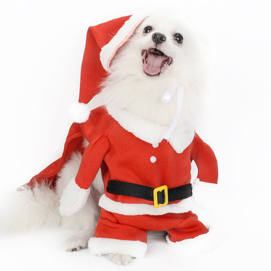 Dog and Cat Santa Claus Costume, Christmas Pet Clothes Cute Santa Claus Clothes , 2pcs