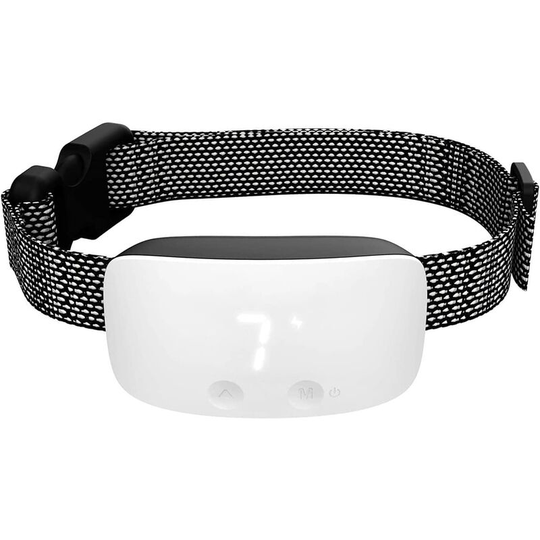 Rechargeable Anti-Bark Dog Training Collar with 3 Modes for All Breeds, White