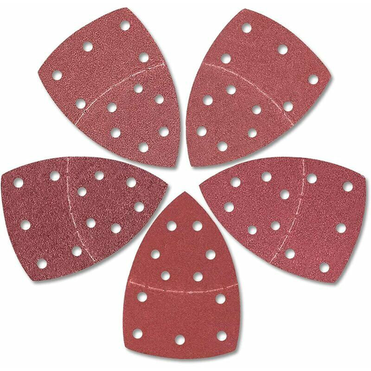 Monly - 50 x 11 Hole Sanding Sheets for Sanders 152 x 105 mm, Sandpaper Grit 40 60 80 120 180, Backing Pad for Sanding/Polishing, Suitable for Bosch