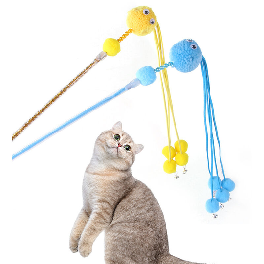 Hair ball, bell, cat stick, cat interaction, pet cat, tassel, hair ball, cat toy 27*34cm