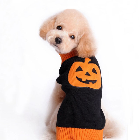 Pumpkin Dog Sweater Halloween Pet Sweaters Cat and Puppy Holiday Party Halloween Christmas Pet Sweater Pumpkin Sweater New Year's Dog Sweater Cat and