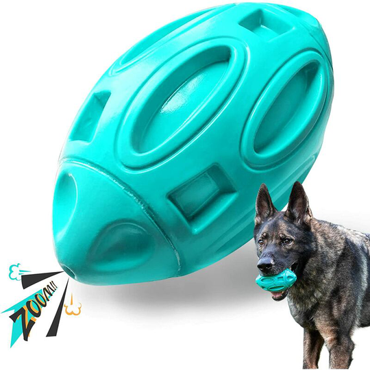 Soekavia - Squeaky dog toy for aggressive chewers: rubber puppy chew ball with squeaker, nearly indestructible and durable pet toy for medium and