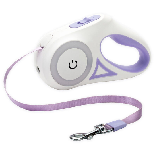 Retractable Dog Leash for Small Medium Large Dogs. Night Walking Retractable Leash(Purple 9.8ft)