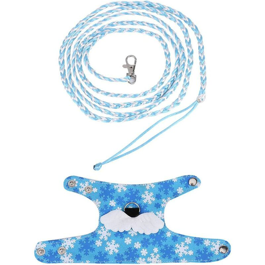 Modou - Squirrel Vest Hamster Mouse Harness Clothes Cartoon with Lead Leash for Chinchilla Squirrel Small Animal Walking (Light Blue)