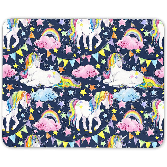 Beautiful Unicorn Rainbow Mouse Mat Pad - Horse Pink PC Computer #8354