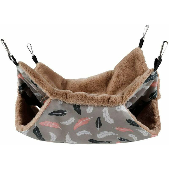 Bearsu - Small Animal Hammock, Bunk Hanging Bed, Pet Hammock, Double Layer Soft Hammock for Chinchilla, Parrot, Sugar, Rat, Hamster, Rat, Playing,