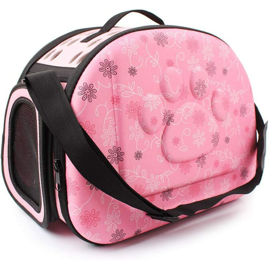 Pet Carrier Bag For Dog Cat Rabbit Breathable Detachable Washable (Pink)