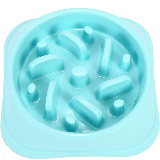Groofoo - Anti-Bloat Slow Feeding Bowl for Small, Medium Large Dogs and Cats, Anti Glutton Bowl Interactive Dog Cat Bowl Avoid Fast Eating (Blue)