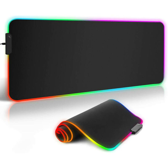 Perle Rare - Mouse Pad, Large Gaming Mouse Pad with 12 Lighting Modes, Waterproof Surface, High Precision, Non-Slip Rubber Base led Mouse Pad for