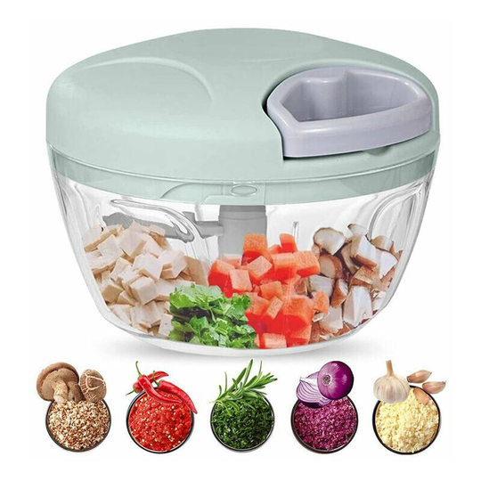 Briday - Onion Cutter, 500ML Onion Chopper with Pull Cable, Manual Vegetable Chopper with Stainless Steel Blades, Multi Chopper Onion Chopper for