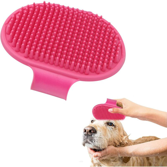 Pet Bath Brush, Rubber Massage Brush, Short Bristle Grooming Brush, Pet Rodent Brush