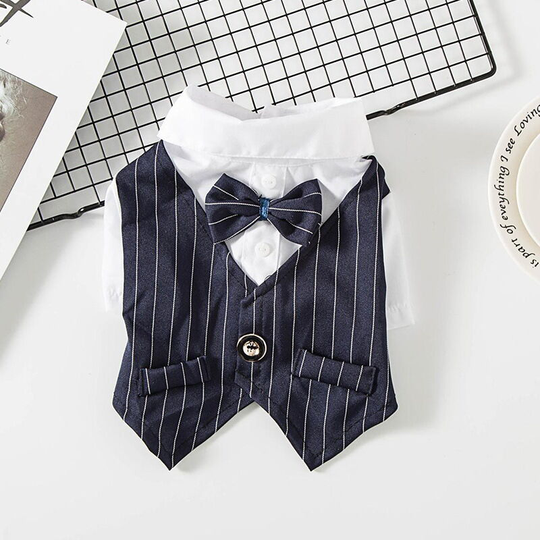 Pet dog dog cat spring and summer clothes thin suit shirt suit wedding dress wedding Teddy large dogs m (chest 44', neck 29', back 30', suitable for