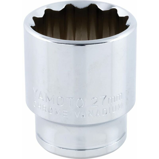 Socket Bi-hexagon 1/2' Square Drive 27mm Chrome Vanadium (12-Point) - Yamoto