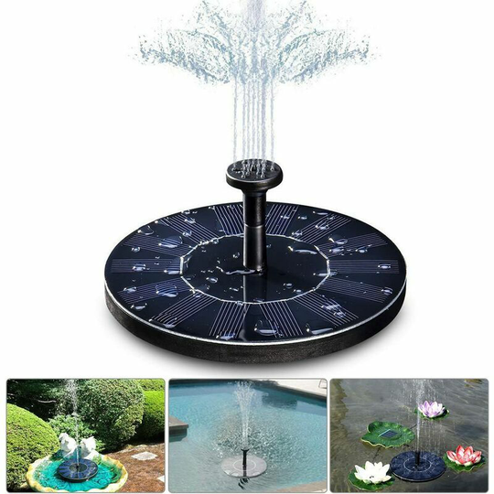 Bearsu - Solar Fountain , 1.4W Solar Pond Pump with 4 Effects, Max Height 70cm, Solar Pump, Solar Floating Fountain Pump for Garden Pond or Aquarium