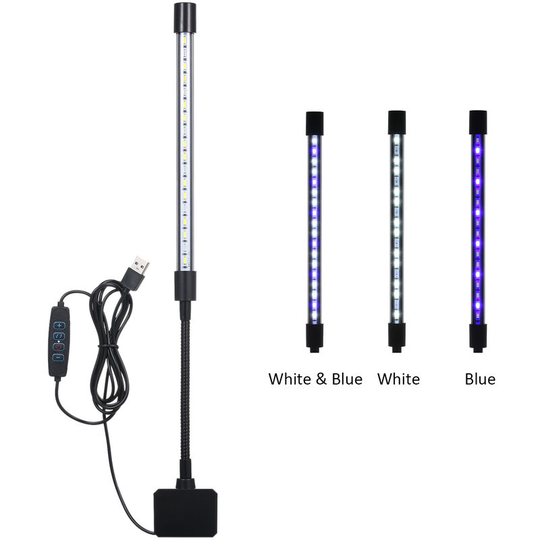 D c 5V 7W 18 led Aquarium Light Fish Jar Clamp Clip View Lamp usb Powered Operated 3 Lighting Colors Changeable 10 Levels Adjustable Brightness
