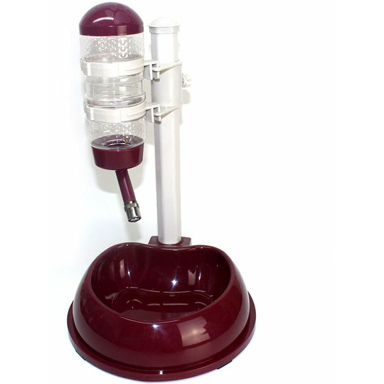 Dog Water Bottle Bowl Automatically Feeding Water Height Adjustable Dispenser for Dog Cat(Brown)