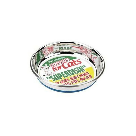 Non Slip Cat Stainless Steel Superdish (6in) (Silver) - Silver - Classic