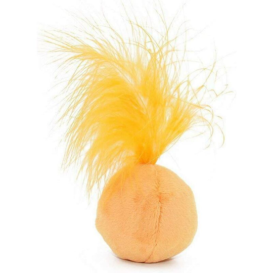 Catnip plush ball cat toy with feather feather ball orange cat toy