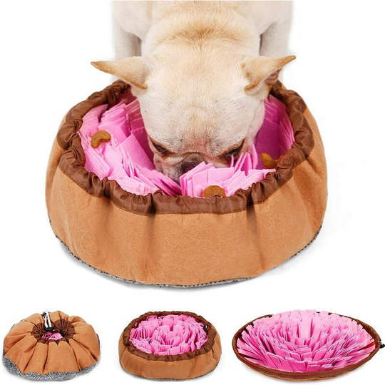 Solid Search Mat Dog Snuffle Mat Cat Machine Washable Multifunction Collapsible Dog Bowl Toy Dog Mat Educator Dog Play Pink