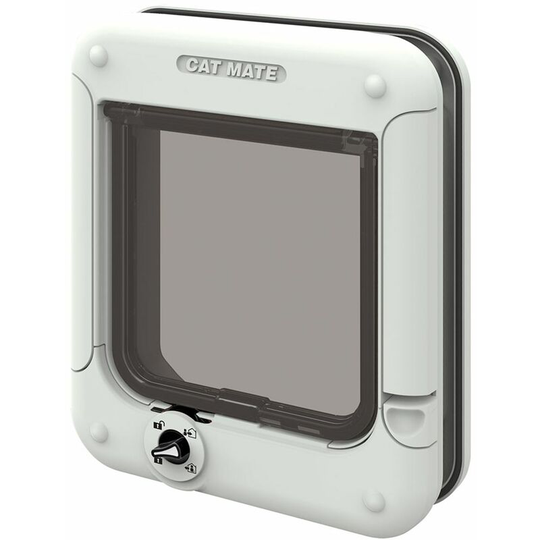 Rotary 4-Way Locking Cat Flap - White - Cat Mate