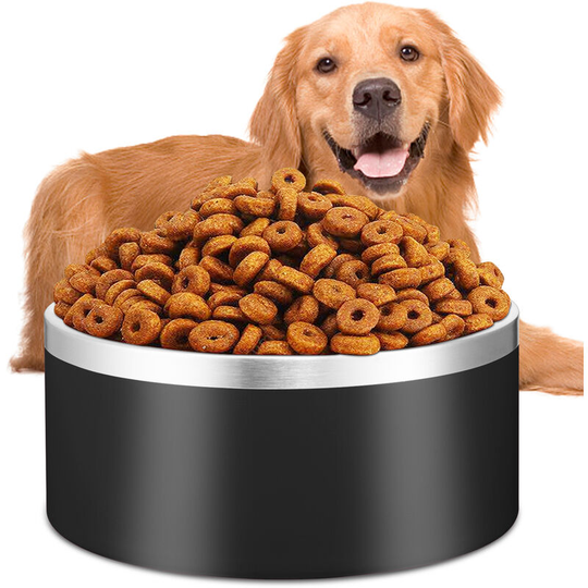 Cat Dog Bowl, Sloped Bowl Non-Slip Modern Elegant Melamine Support with Solid Sturdy Stainless Steel Bowl
