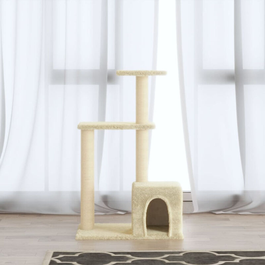 Cat Tree with Sisal Scratching Posts Cream 71 cm