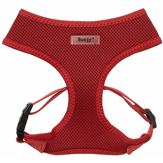 Soft Comfortable Mesh Breathable Fabric Dog Puppy Pet Adjustable Harness - Red - Medium - Bunty