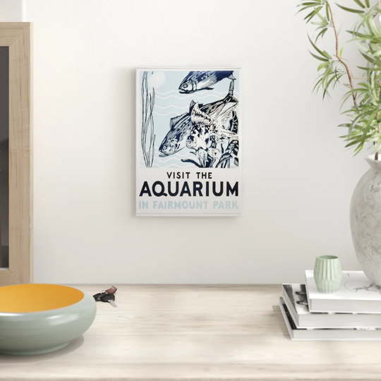 Vintage WPA Visit the Aquarium Vintage Advertisement