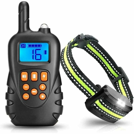 Monly - Dog Training Collar, Anti Bark Collar with Remote Control 600 Meters Rechargeable IPX7 Waterproof Receiver with 3 Modes Vibrate/Shock/Beep