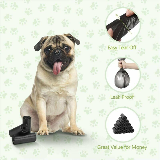 Waste Bag Dog Poop Bags, Extra Thick and Large Collection Dog Poop Bags 50 Rolls, Unscented Leak Proof Dog Poop Bags Measures 23 x 31 cm, Black