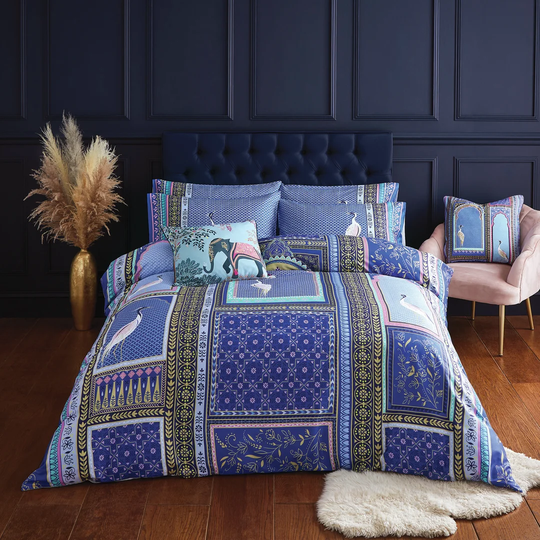 Lattice Windows Indigo 220 TC Duvet Cover Set