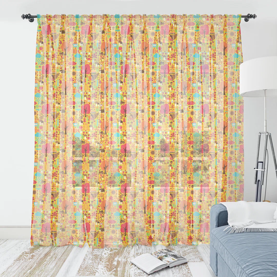 Joyanna Forest Rabbit Slot Top Sheer Curtains