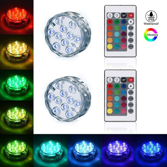 Bearsu - Submersible led Light Bathtub Light Battery Operated Multi Color Changing Waterproof Decorated s with Remote Control for Aquarium Hot Tub