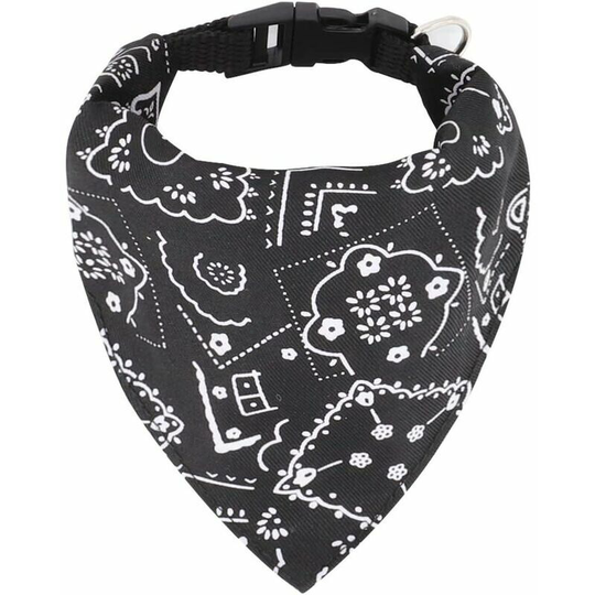 Fashion Dogs Bandana Adjustable Scarves for Puppy Small Dog Cat (s, Black)