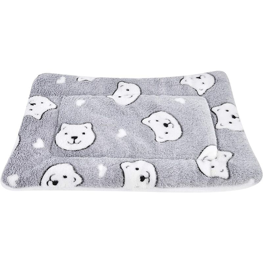 Soft and Warm Flannel Warm Blanket, Thick Dog Blanket Cat Mat(61 * 41 cm, Gray Bear)
