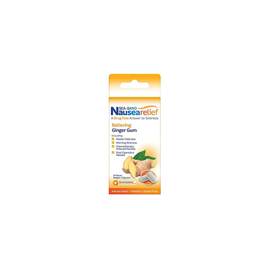 Sea-Band Anti-Nausea Ginger Gum (24 Pieces)