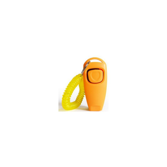 Soekavia - 2 In 1 Pet Clicker Dog Training Whistle Answer Card Pet Dog Trainer Assistive Guide With Key Ring Dog Pet Supplies-E