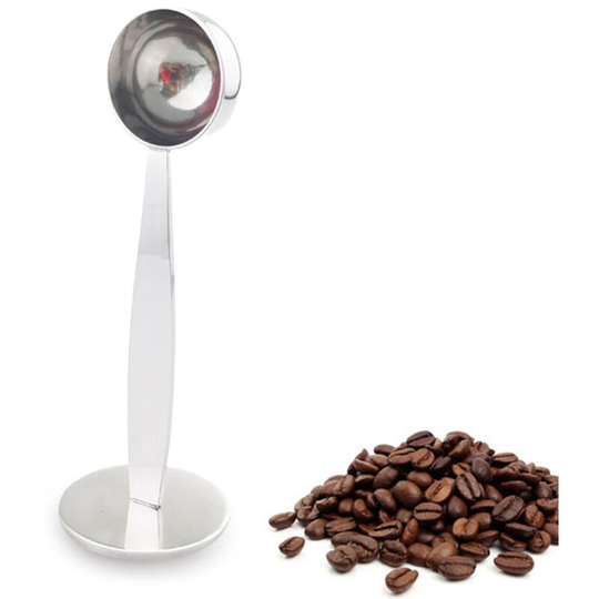 2 in 1 Stainless Steel Coffee Measuring Scoop Tamper Espresso Coffee Bean Hammer Spoon Coffee & Tea Tools Measuring Tamping Scoop