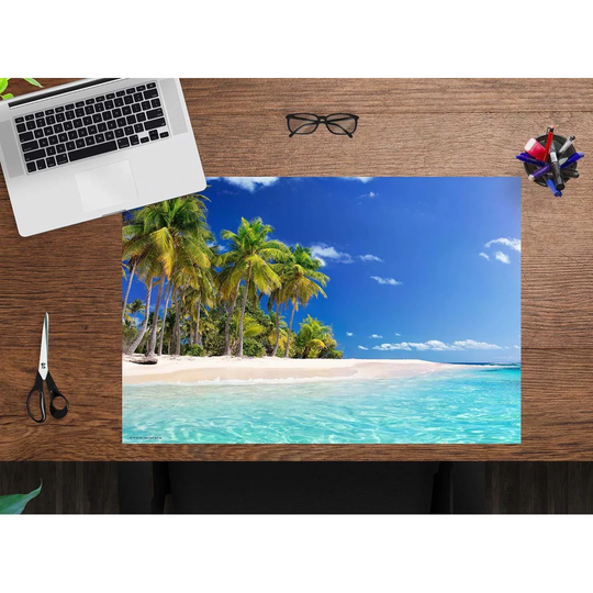 Palm Trees by the Sea Desk Pad