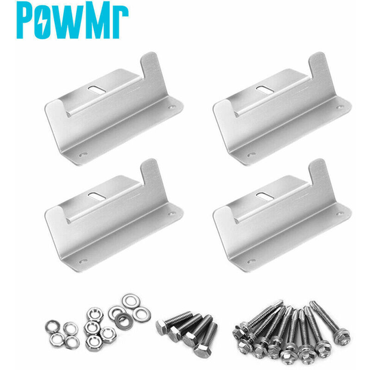 4 Set Solar Panel Mounting z Bracket,Solar Panel Aluminum Brackets,Z Brackets Solar Panel Mounting Kits with Bolts Nuts for rv Rooftop Boat
