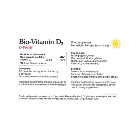 Pharmanord Bio-Vitamin D3 800iu 20mcg caps 80