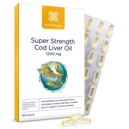 Healthspan Super Strength Cod Liver Oil 1,200mg, 120 Capsules