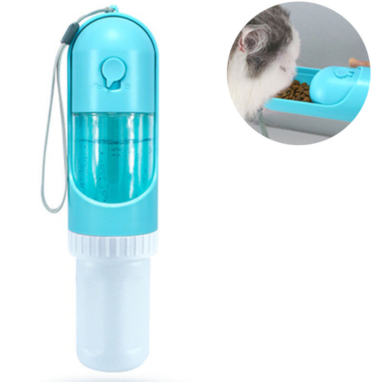 Pet Water Cup, Outdoor Portable accompanying Water and Food Dual-Purpose Cup, Cats and Dogs Out Drinking Water, blue